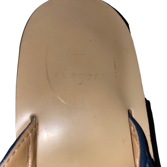 Jack rogers navy leather flip flop sandals size 9.5 - Picture 2 of 5